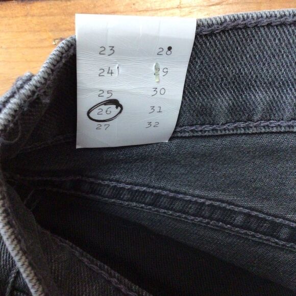 Current Elliot The stovepipe jeans high waist high-rise distressed denim grey 26 - Picture 7 of 16